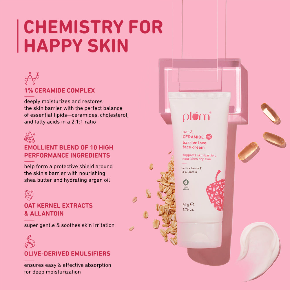 Oat & 1% Ceramide Face Cream For Dry Skin