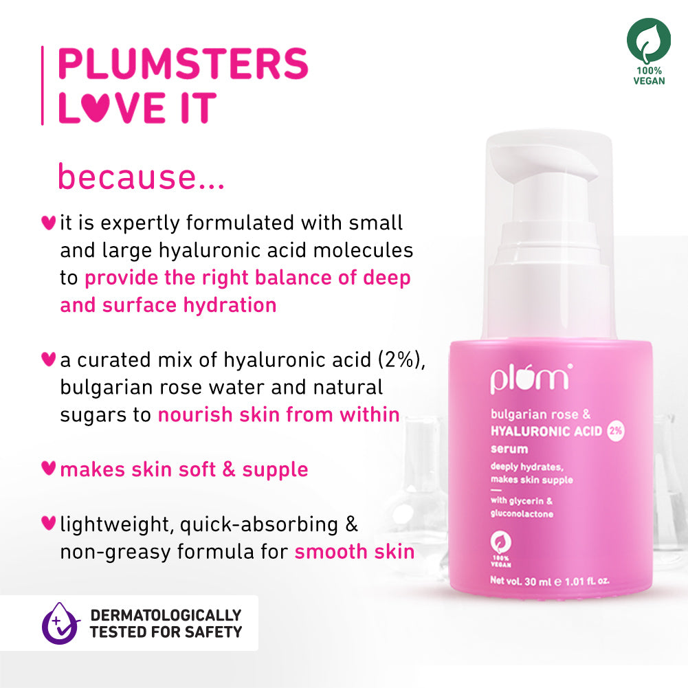 Bulgarian Rose & 2% Hyaluronic Acid Serum For Dry Skin
