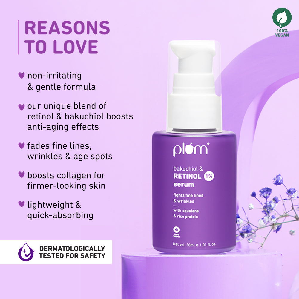1% Retinol & Bakuchiol Face Serum For Ageing Skin