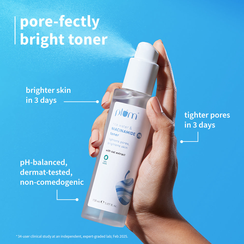 Pore-fectly Bright Combo for Oily, Acne-prone skin with Green Tea Face Wash, Niacinamide Toner & Niacinamide Gel Cream