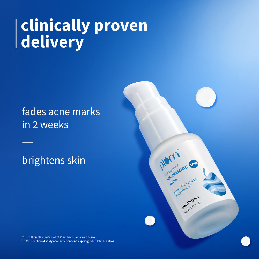 10% Niacinamide & Rice Water Brightening Face Serum For Clear & Bright Skin