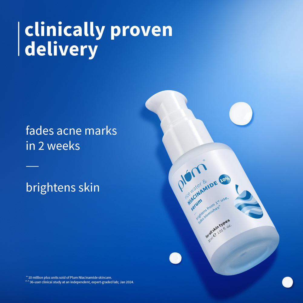 10% Niacinamide & Rice Water Brightening Face Serum For Clear & Bright Skin