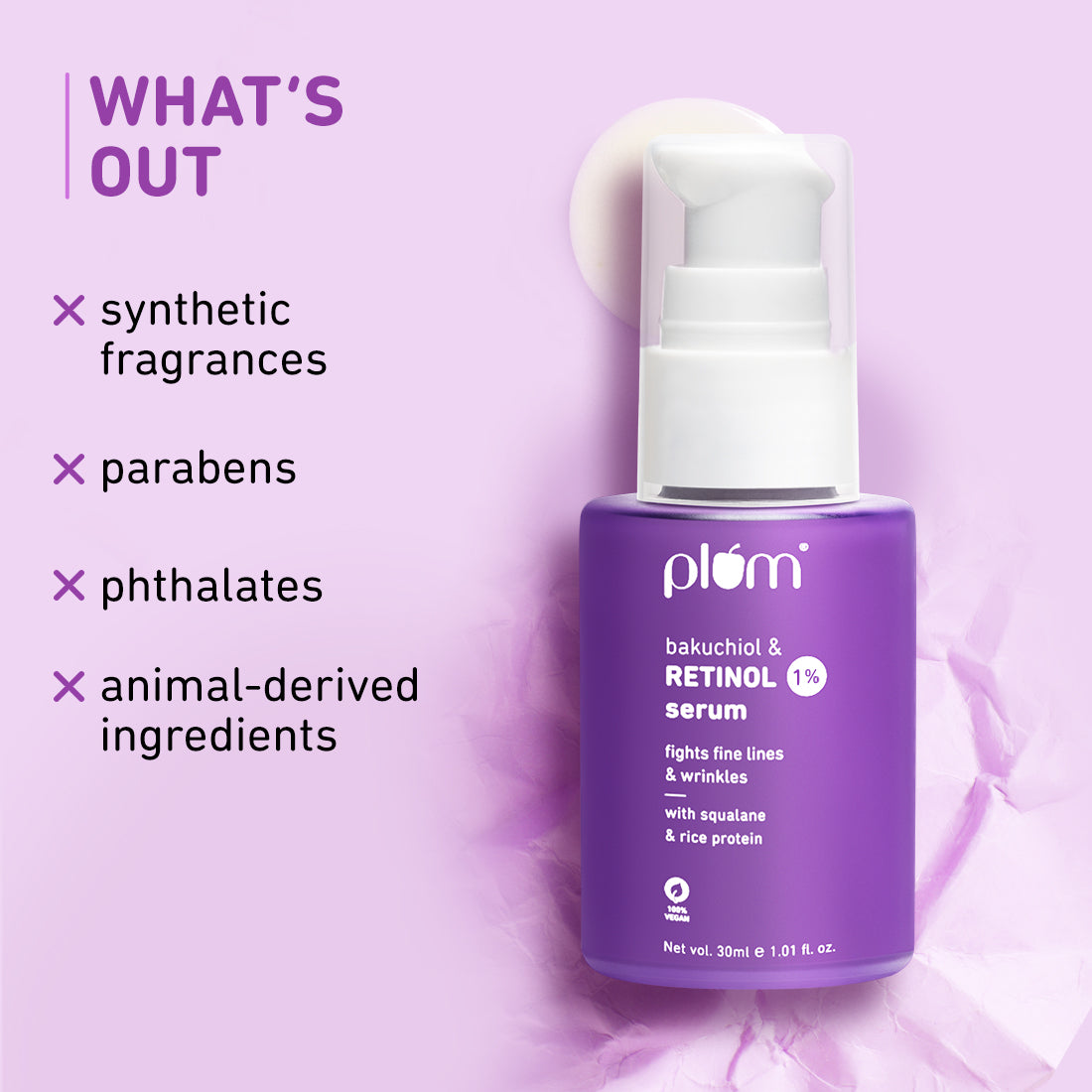 1% Retinol & Bakuchiol Face Serum For Ageing Skin