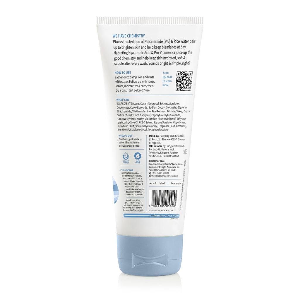 2% Niacinamide & Rice Water Simply Bright Face Wash | 50 ml