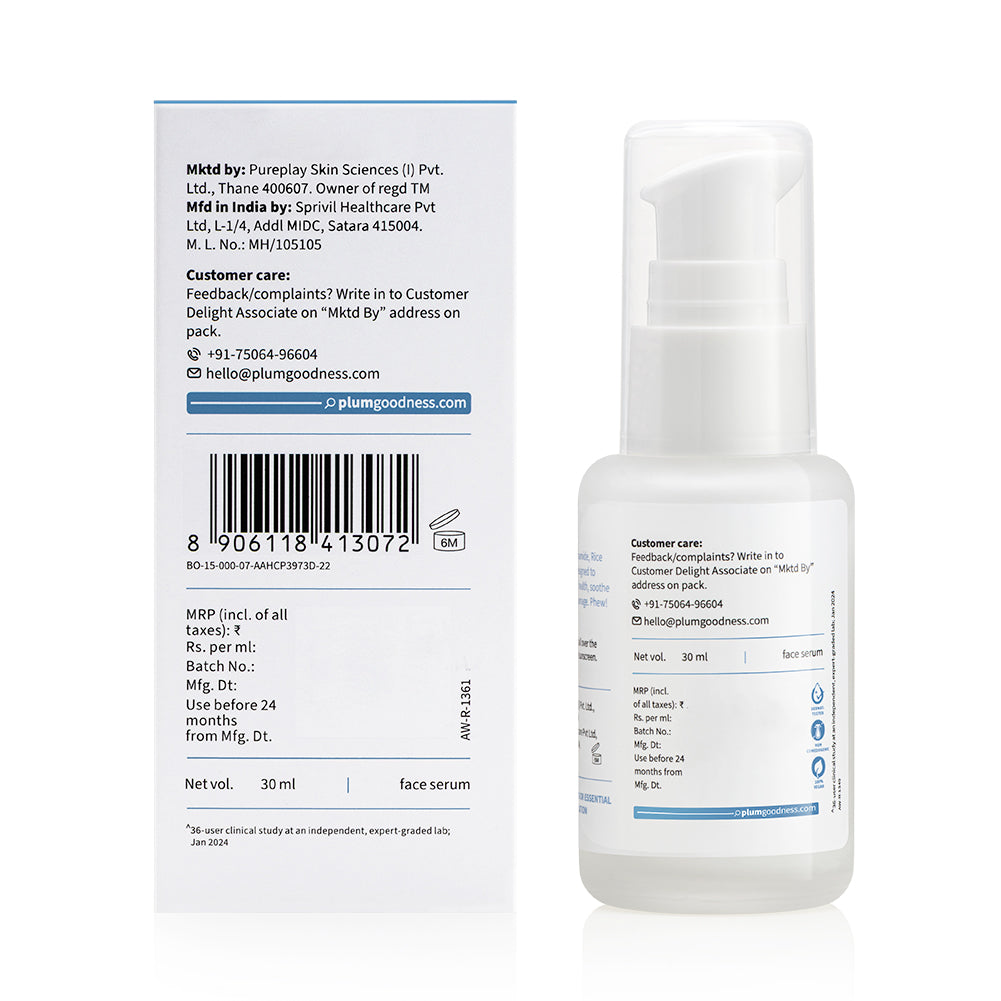 10% Niacinamide & Rice Water Brightening Face Serum For Clear & Bright Skin