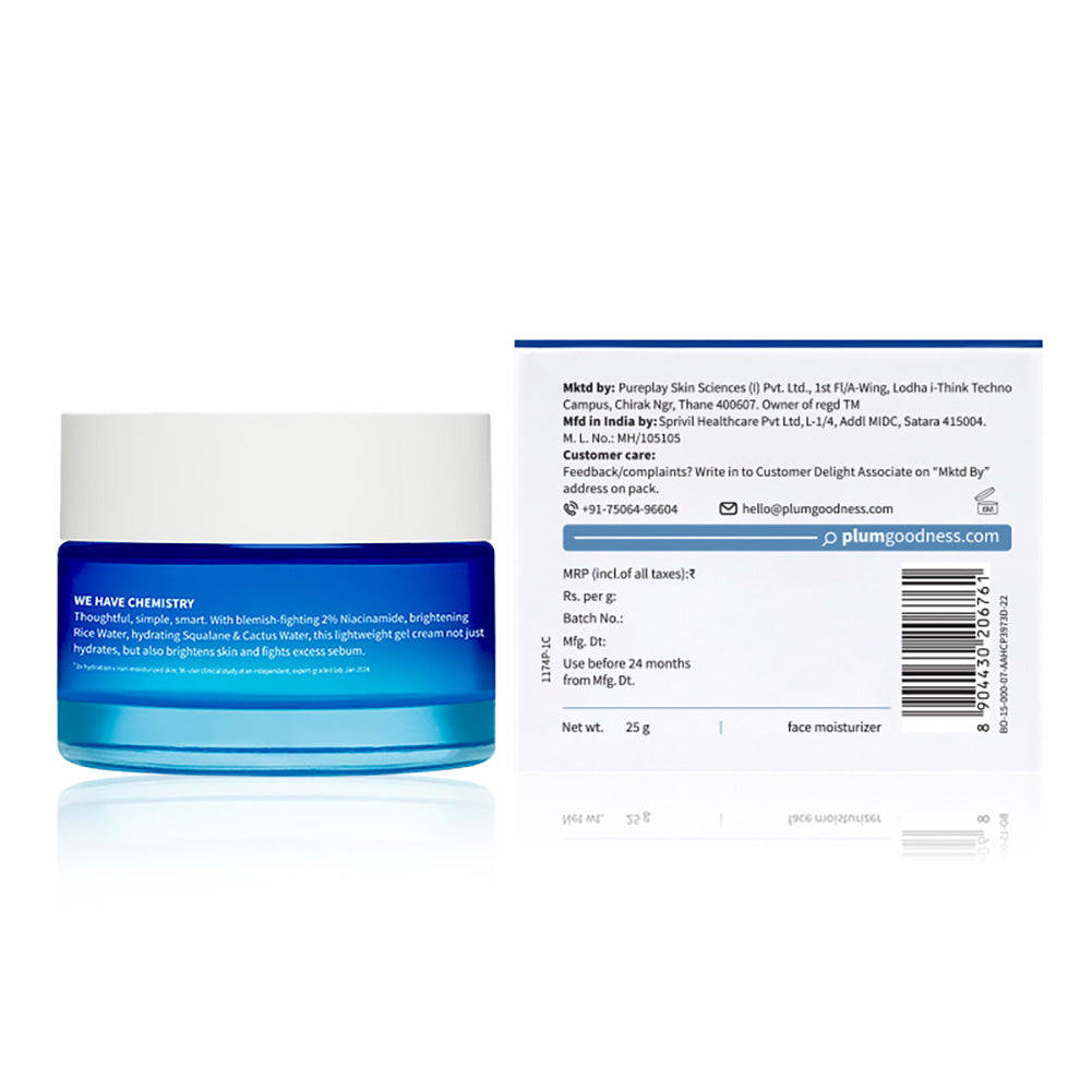 2% Niacinamide & Rice Water Brightening Gel Moisturizer For Clear & Bright Skin