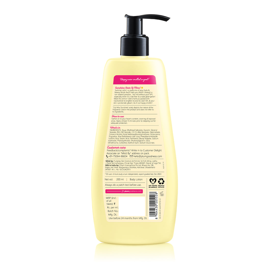 Lily Miss Sunshine Sunscreen Body Lotion SPF 35 PA+++ by BodyLovin'