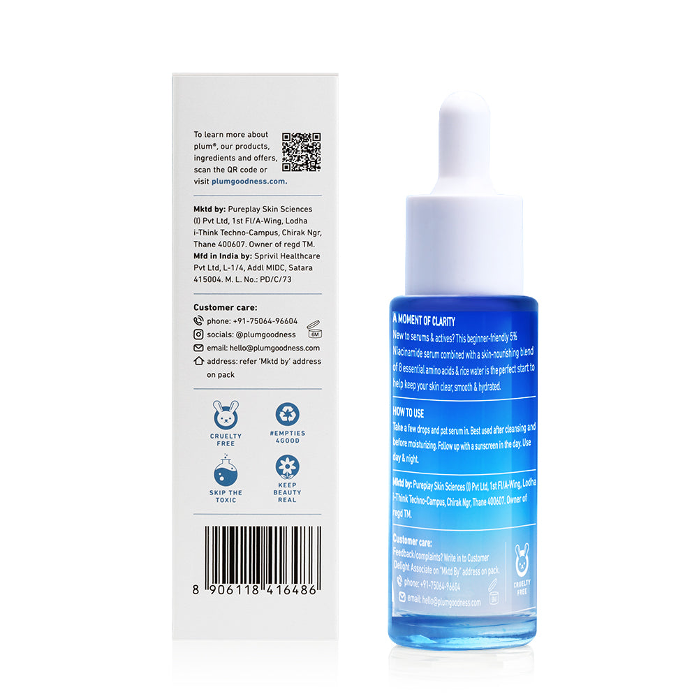 5% Niacinamide & Rice Water Brightening Face Serum For Clear & Bright Skin