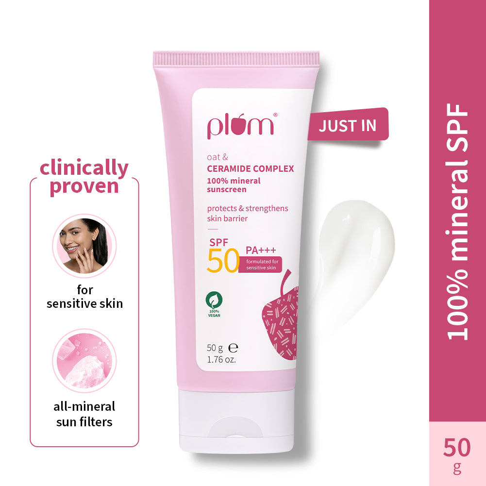 Plum Oat & Ceramide Complex 100% Mineral Sunscreen 50 PA+++