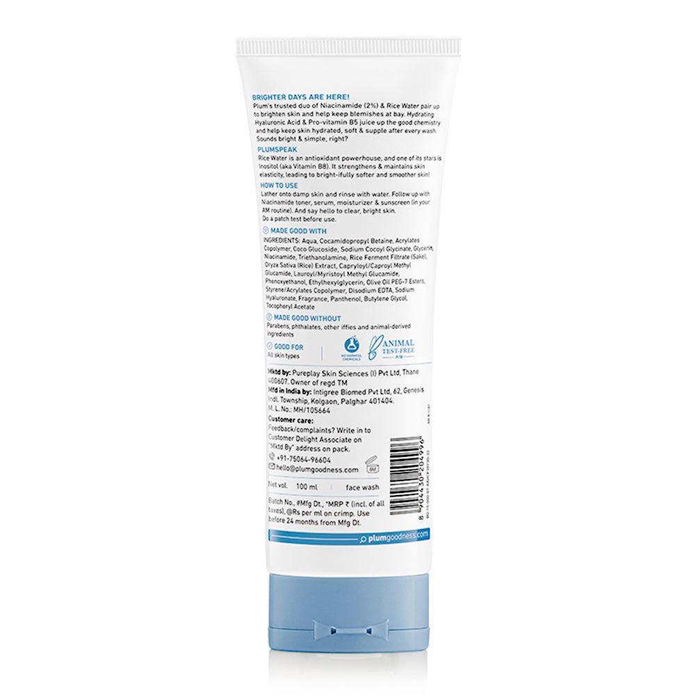 2% Niacinamide & Rice Water Face Wash For Clear & Bright Skin